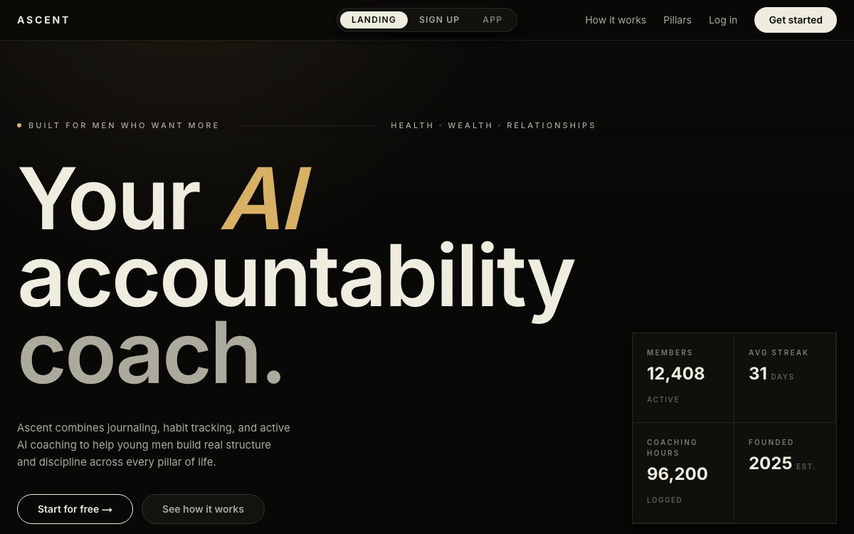 Ascent AI website preview